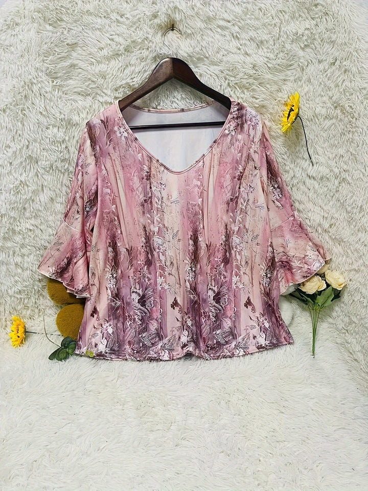 Elegant | Floral V-Neck Blouse