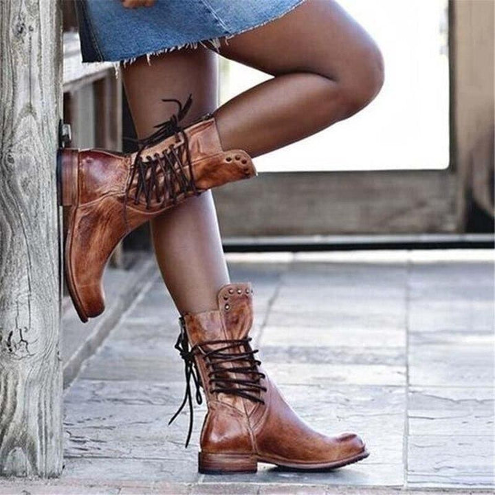 Sara | Leather Lace-Up Boots