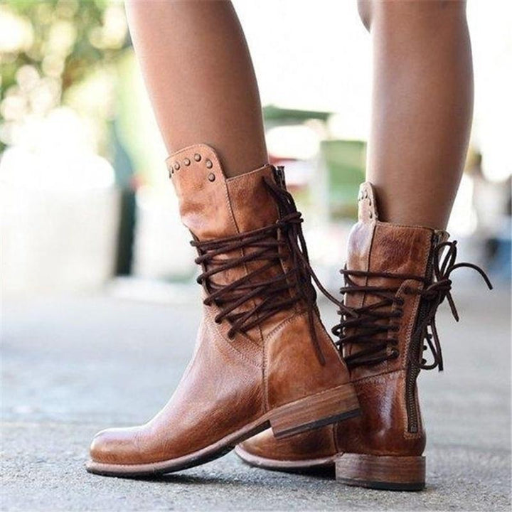 Sara | Leather Lace-Up Boots