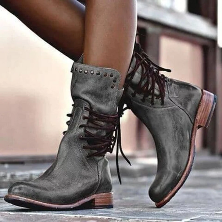 Sara | Leather Lace-Up Boots