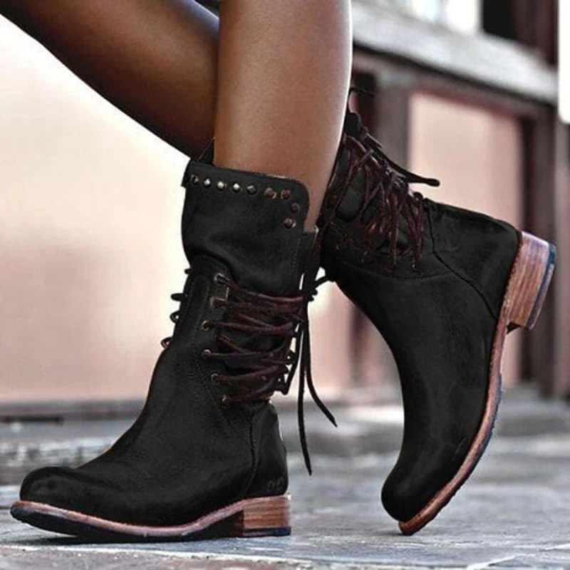 Sara | Leather Lace-Up Boots