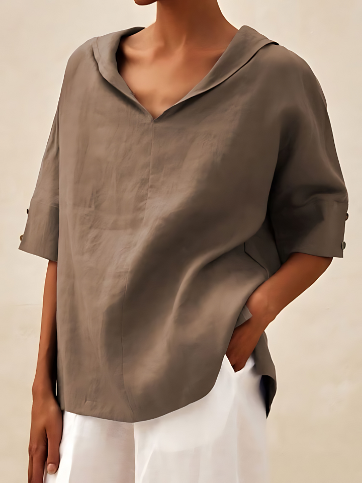 Selena - V-neck Casual Linen Shirt