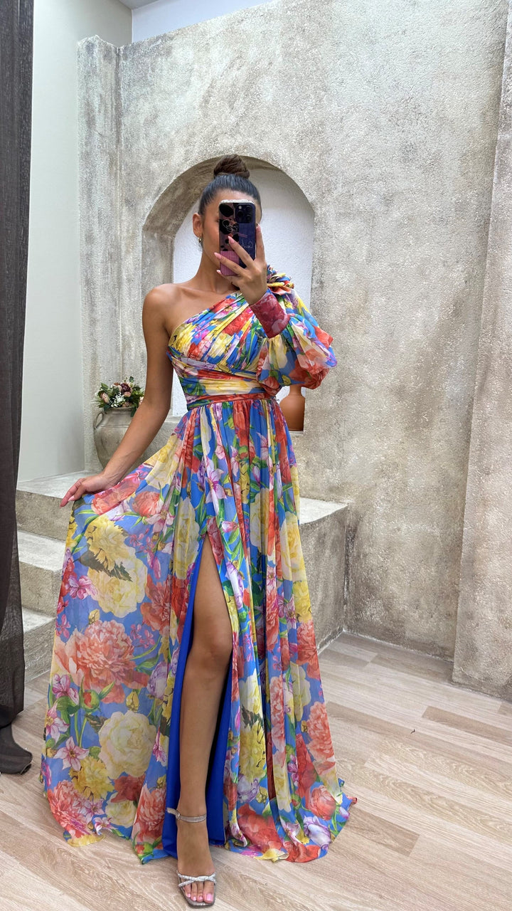 Amie | Floral One Shoulder Dress