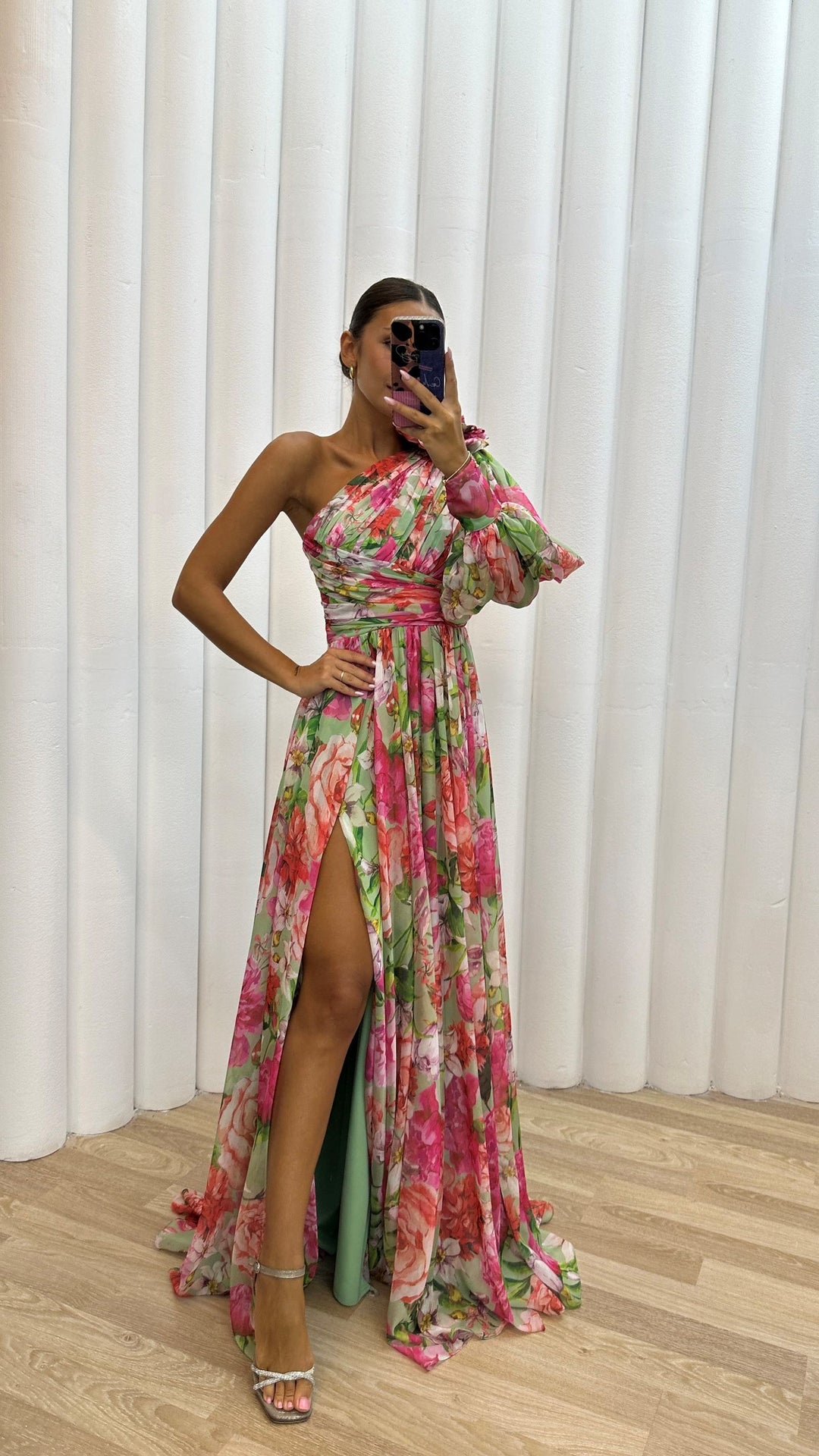 Amie | Floral One Shoulder Dress