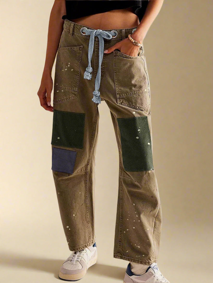 Felixa | Wide Leg Patchwork Denim Pants