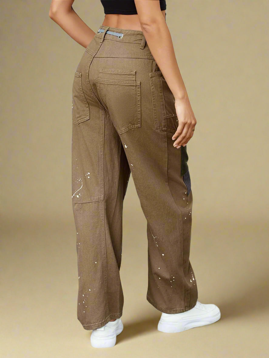 Felixa | Wide Leg Patchwork Denim Pants
