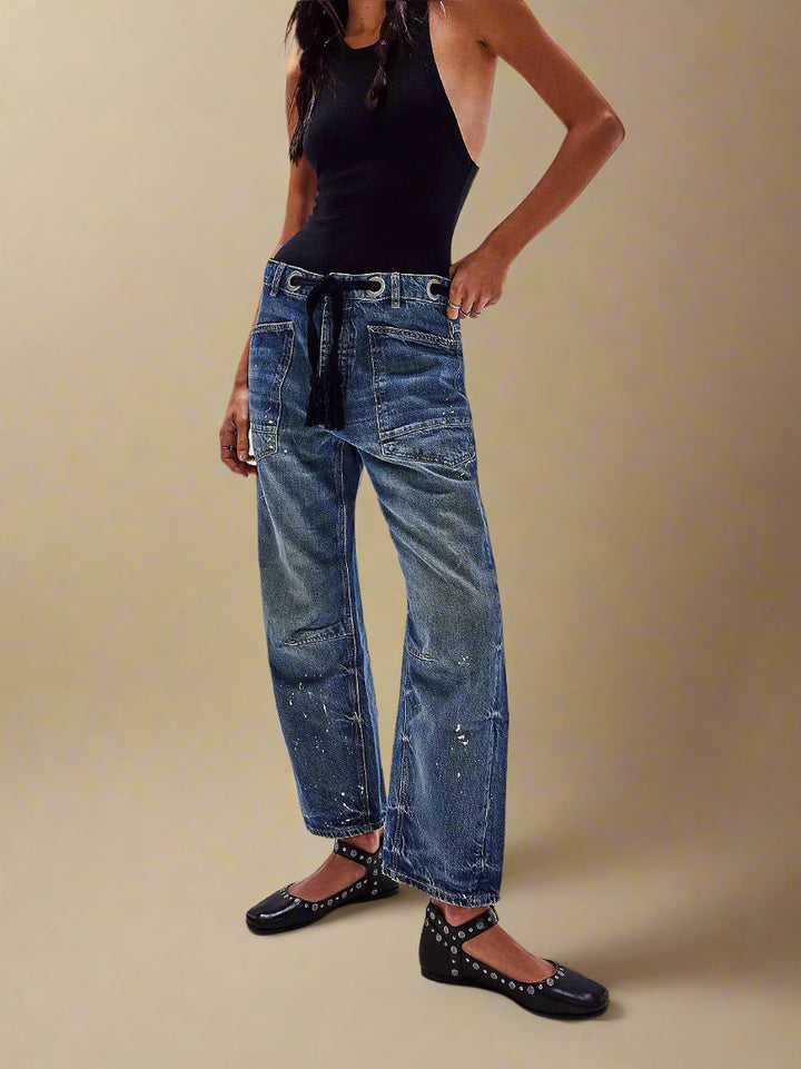 Felixa | Wide Leg Patchwork Denim Pants
