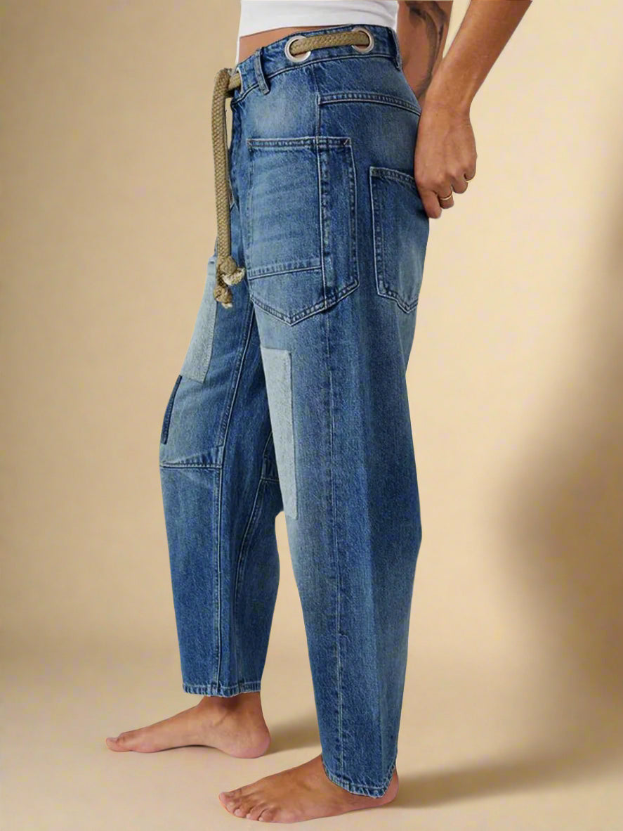 Felixa | Wide Leg Patchwork Denim Pants