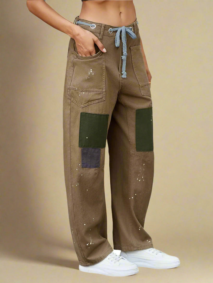 Felixa | Wide Leg Patchwork Denim Pants