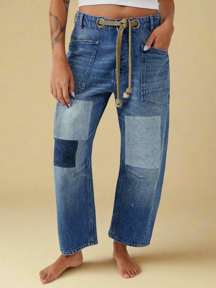 Felixa | Wide Leg Patchwork Denim Pants