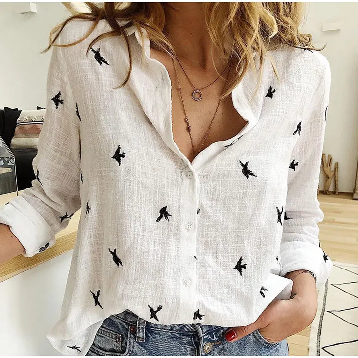 Kylie | Cotton Long Sleeve Shirt Top