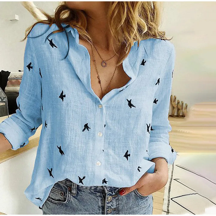 Kylie | Cotton Long Sleeve Shirt Top
