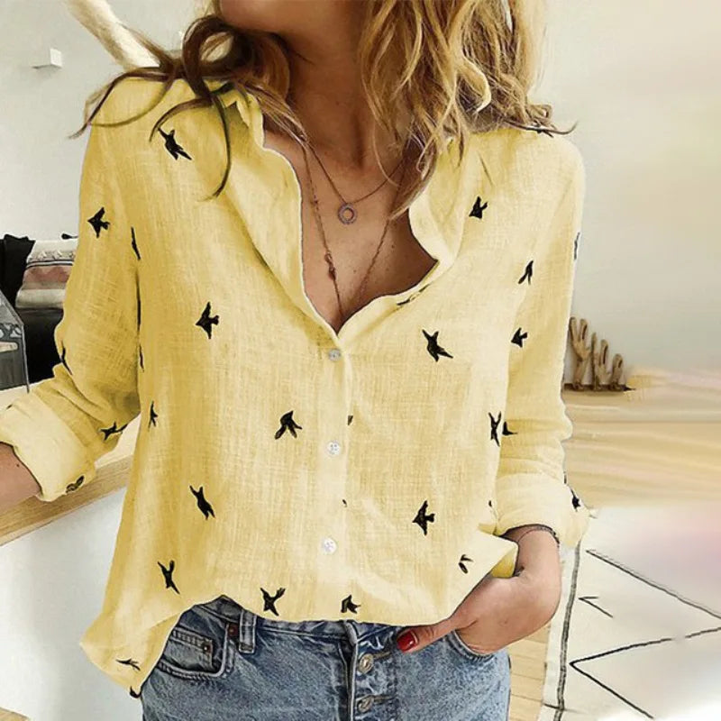 Kylie | Cotton Long Sleeve Shirt Top