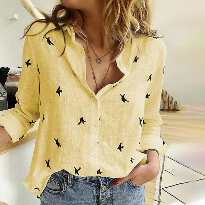 Kylie | Cotton Long Sleeve Shirt Top