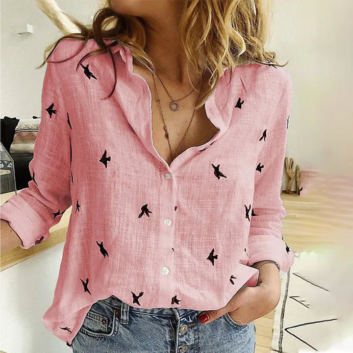 Kylie | Cotton Long Sleeve Shirt Top