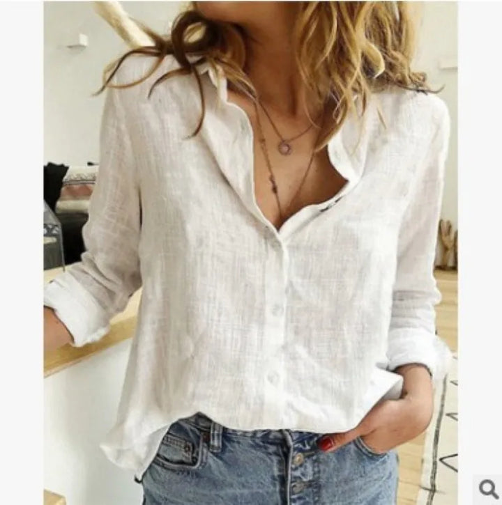 Kylie | Cotton Long Sleeve Shirt Top