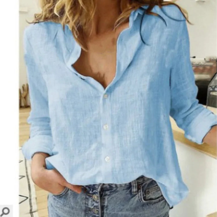 Kylie | Cotton Long Sleeve Shirt Top