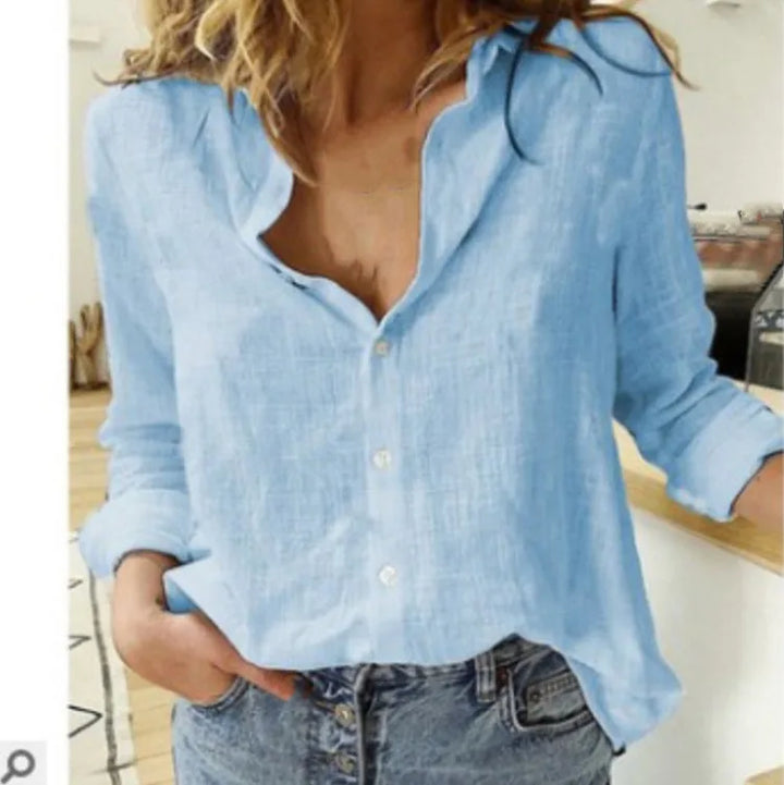 Kylie | Cotton Long Sleeve Shirt Top