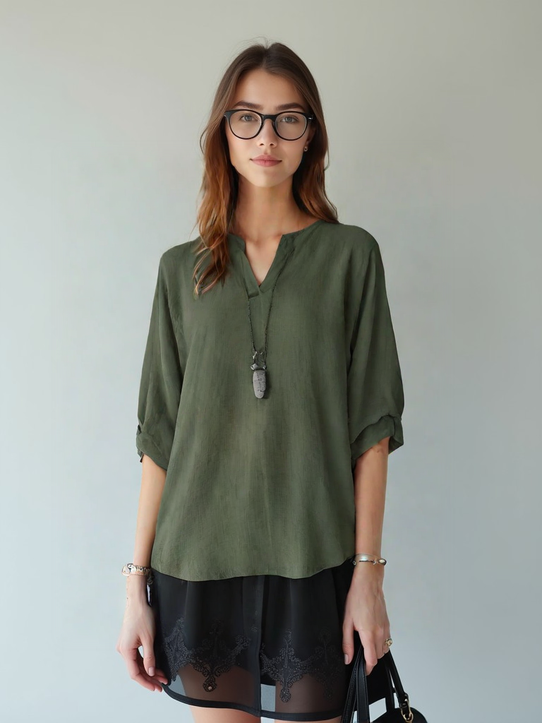 Lucy | Solid Notched Neck Blouse