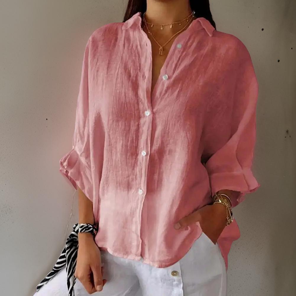 Linda | Elegant Linen Polo Blouse